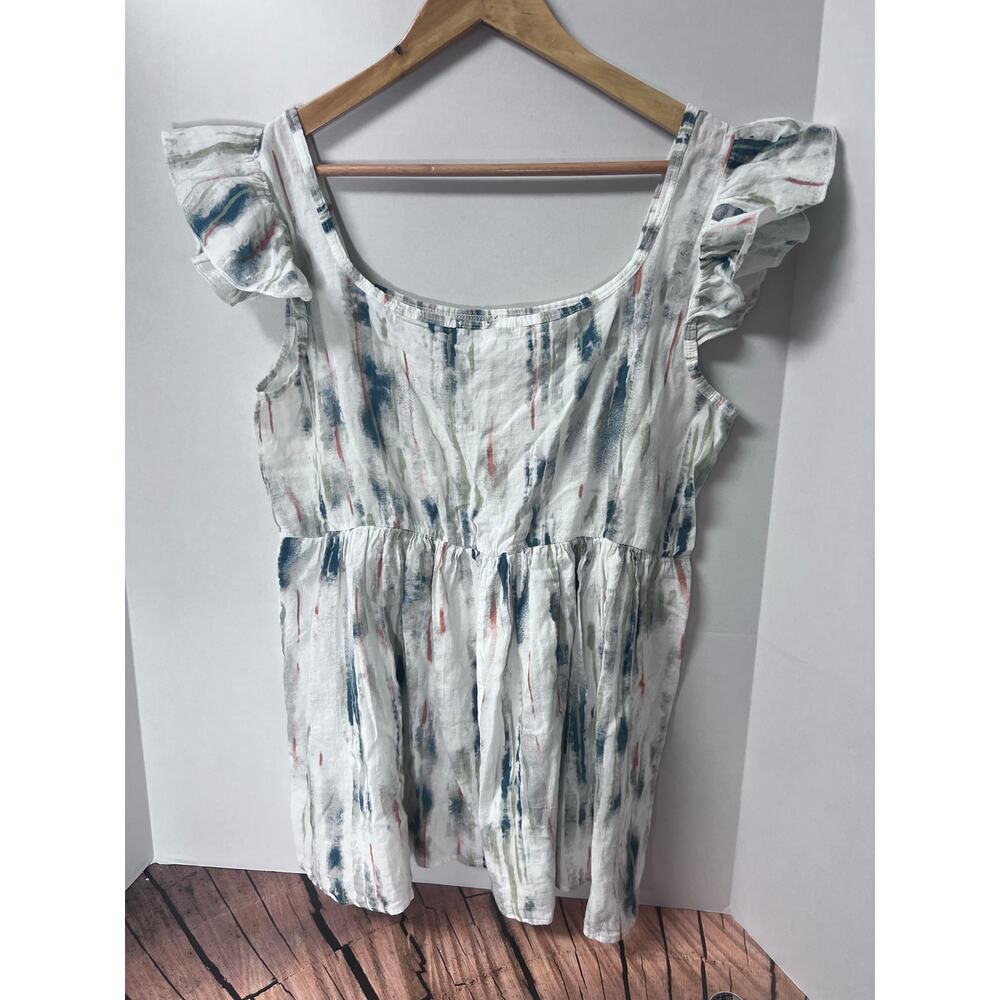 Blakely Talia Ruffle Sleeve Top Teal‎ Green Women's L/XL